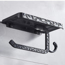 GobekUsa Aluminum Toilet Paper Holder with Phone Rack and Hook