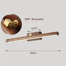 GobekUsa Black Walnut Mirror Lamp Wall Light with Led, Scandinavian Design