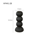 GobekUsa Geometric Ceramic Candle Holder Ornaments Sphere Stripes Decoration Candlestick