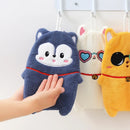 GobekUsa Cute Cartoon Animal Hand Towel Double Layer Thickened Towel for Kids Home Kitchen
