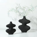 GobekUsa Geometric Ceramic Vase Set Black White Crafts Home Decor Flower Arrangement