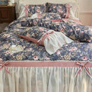 GobekUsa Chiffon Lace Ruffles Princess Egyptian Cotton Bedding Set