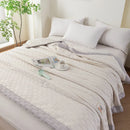 GobekUsa Knitted Waffle Summer Quilt: Soft, Breathable, Cooling, Machine Washable, Thin & Skin-friendly