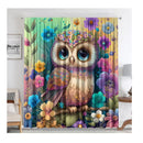 GobekUsa Black Cat Color Owl Modern Printed Curtain Set