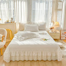 GobekUsa Lace Ruffles Princess Style 100% Cotton Bedding Set