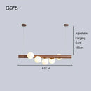 GobekUsa Burly Wood Walnut Glass Pendant Light for Living Room Bar Foyer