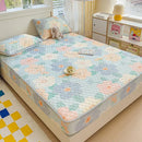 GobekUsa Cool Silk Latex Fitted Sheet Set with Pillowcases, Summer Ice Silk, Single Double Bed