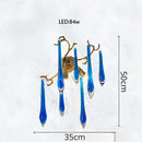 GobekUsa Blue Crystal Chandelier: Luxe Living Room LED Lighting