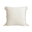 GobekUsa Boho Style Beige Linen Cushion Cover with Tassels for Home Decor