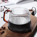 GobekUsa Glass Coffee Pot with V-Shaped Spout and Vertical Stripes, 350ml/500ml