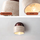 GobekUsa Iron Rotate LED Wall Light Sconce Yellow Travertine: Modern Nordic Bedroom Lamp