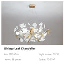 GobekUsa Ginkgo Leaves Chandelier: Nordic Luxury Pendant Lamp for Hotel, Stairs, Living Room