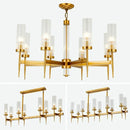 GobekUsa Gold Metal Glass LED Pendant Lights Chain Hanging Lamp