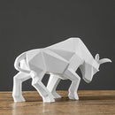 GobekUsa Geometric Bull Sculpture: Modern Abstract Cattle Figurine for Home Decor