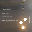 GobekUsa Glass Ball LED Chandelier, Modern Minimalist Loft Villa Staircase Decor