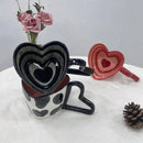 GobekUsa Heart Shape Ceramic Coffee Mug - 10oz Unique Design and Lovely Gift