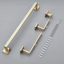 GobekUsa Brushed Gold Bathroom Set: Towel Bar, Robe Hook, Shelf, Tissue Holder & Accessories