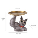 GobekUsa Bulldog Tray: Modern Resin Sculpture for Home Decor, Fruit/Key/Candy Storage