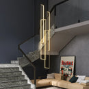 GobekUsa LED Rectangle Staircase Chandelier Pendant Lighting for Modern Living Room Decor