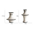 GobekUsa Geometric Black White Stripes Ceramic Vase Home Decor Floral Arrangement