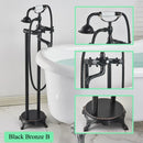GobekUsa Brass Freestanding Bathtub Filler with Handshower, Dual Handles & Shower Set