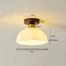 GobekUsa Glass LED Ceiling Lamp Copper Walnut Modern Living Room Lighting Fixtures