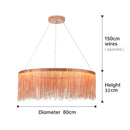 GobekUsa Gold Chain Chandelier Pendant Light w/ Remote, Modern Tassel Design for Kitchen & Living Room