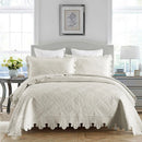 GobekUsa 100% Cotton Embroidery Quilt Set, Queen Size Bedspread with Pillowcase