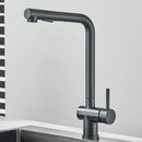 GobekUsa Black Gourmet Kitchen Faucet with Flexible Sprayer and Dual Nozzle