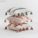 GobekUsa Blue Grey Stripe Tufted Cushion Cover 45x45cm/30x50cm for Home Decoration