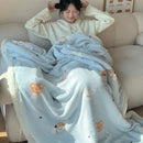 GobekUsa Korean Cartoon Plush Blanket, Soft Nap Sofa Cover for Home Dormitory