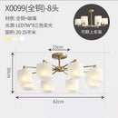 GobekUsa LED Black/Gold Ceiling Chandelier with Lampshade for Elegant Living Room Decor