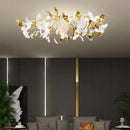 GobekUsa Ginkgo Leaf Acrylic Metal LED Ceiling Chandelier for Home Living Room