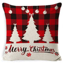 GobekUsa Christmas Deer Linen Pillow Cover 45x45cm for Home Sofa Decor