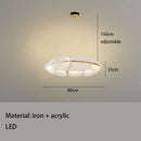 GobekUsa Gold Ring White Acrylic Pendant Light for Parlor Dining Room