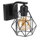 GobekUsa Industrial Wire Cage Wall Sconce E27 Rustic Retro Bedside Light Fixture