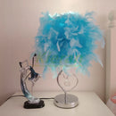 GobekUsa Crystal Feather LED Table Lamp for Bedroom, Study, & Living Room