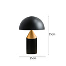 GobekUsa Black Iron Mushroom Table Lamp, Nordic Design, Gold Accent, Living Room Bedroom Light