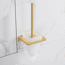 GobekUsa Brushed Gold Bathroom Set: Shelf, Towel Rack, Holder, Toilet Brush - Bath Hardware