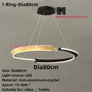 GobekUsa Black Gold LED Ceiling Chandelier Crystal Decorative Pendant Lamp for Dining Room Bedroom