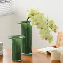 GobekUsa Jade Trumpet Glass Vase Hydroponics Flower Pot Desk Decoration