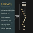 GobekUsa Crystal LED Ceiling Chandelier: Modern Spiral Kitchen Staircase Home Decoration Light