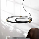 GobekUsa Black Gold Chandelier Creative Italian Design Light Metal LED Rings Circle
