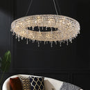 GobekUsa Crystal Chandelier: Modern Luxury LED Pendant Light for Living Dining Room