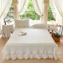 GobekUsa Lace Ruffles Quilted Cooling Bed Skirt Set