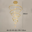 GobekUsa Crystal Chandelier Stair Pendant Lamp Living Room Interior Lighting