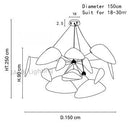 GobekUsa Leaf Grid Chandelier: Designer White Fabric Screen Suspension Lighting for Kitchen Island, Living Room, Bedroom