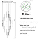 GobekUsa Crystal Led Chandelier for Modern Loft Living Room Staircase, Gold Art Deco Hanging Lamp