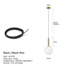 Modern White Frosted Glass Globe Pendant Light