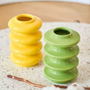 GobekUsa Geometric Circles Abstract Ceramic Vase Spiral Home Decor Accessory